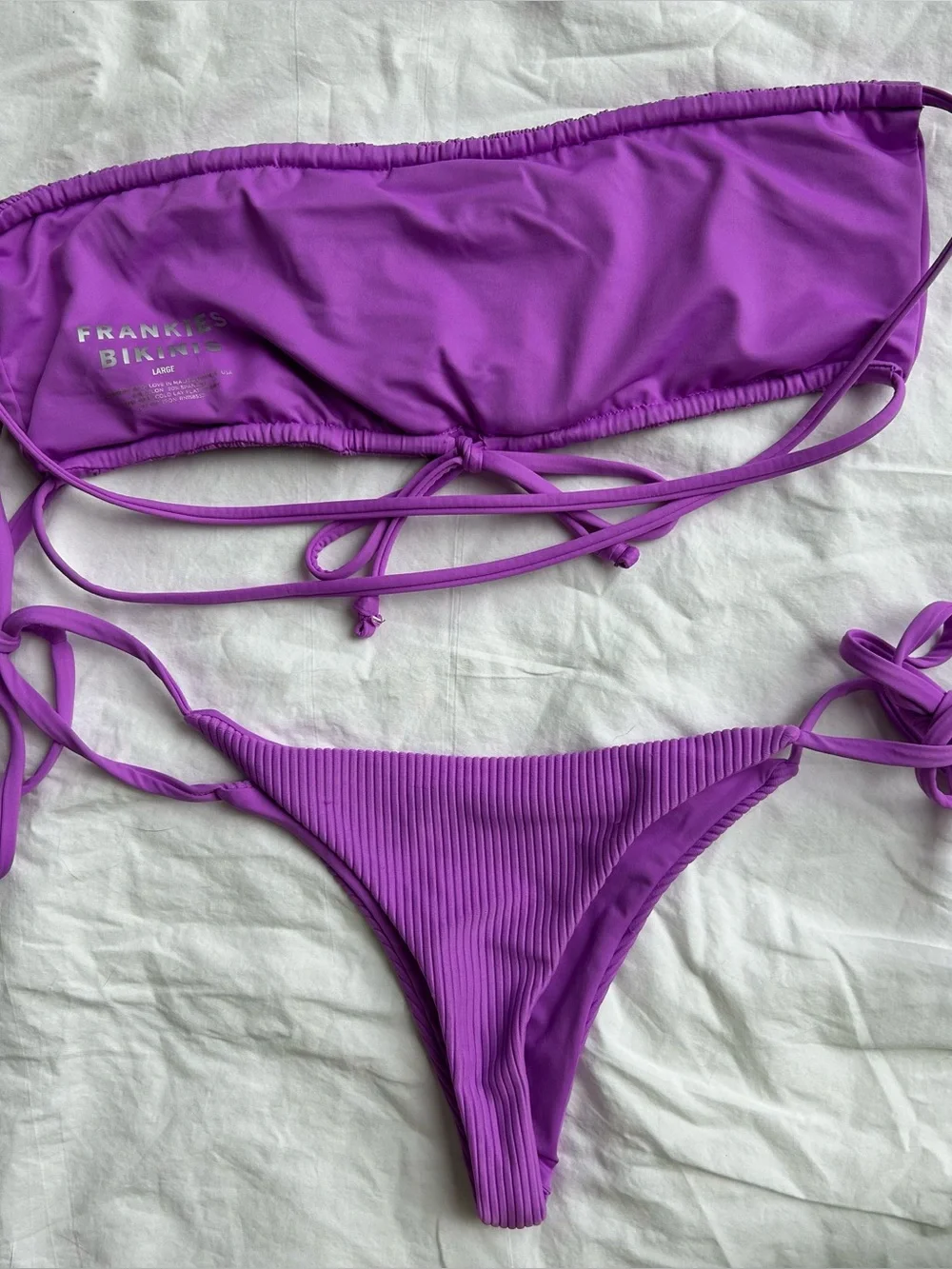Frankie’s Bikini Purple Strapless Thong Bikini